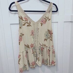 American Eagle AE Womens Floral Summer Sleeveless Top Tank Size M Medium